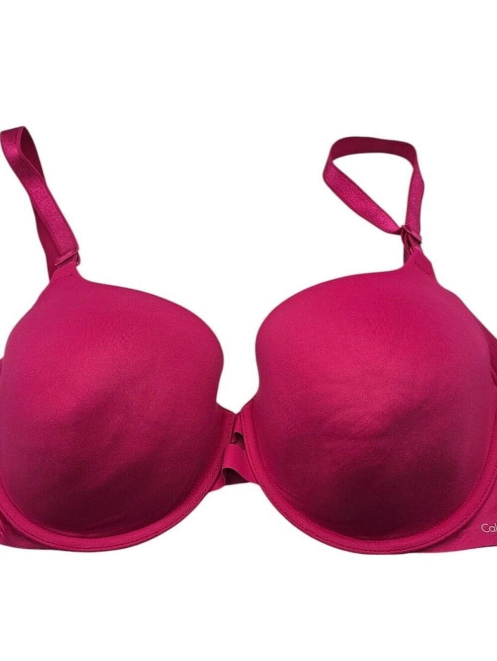 Calvin Klein Womens Sz 36D Classic T Shirt Bra Dark Pink Lightly Lined
